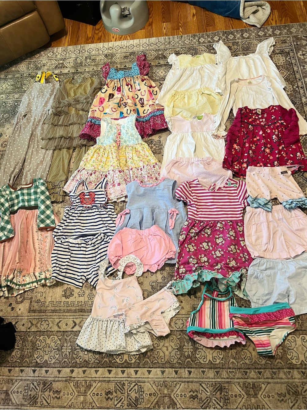 Girls Mixed Clothing Lot - Pink, White, Blue, Floral